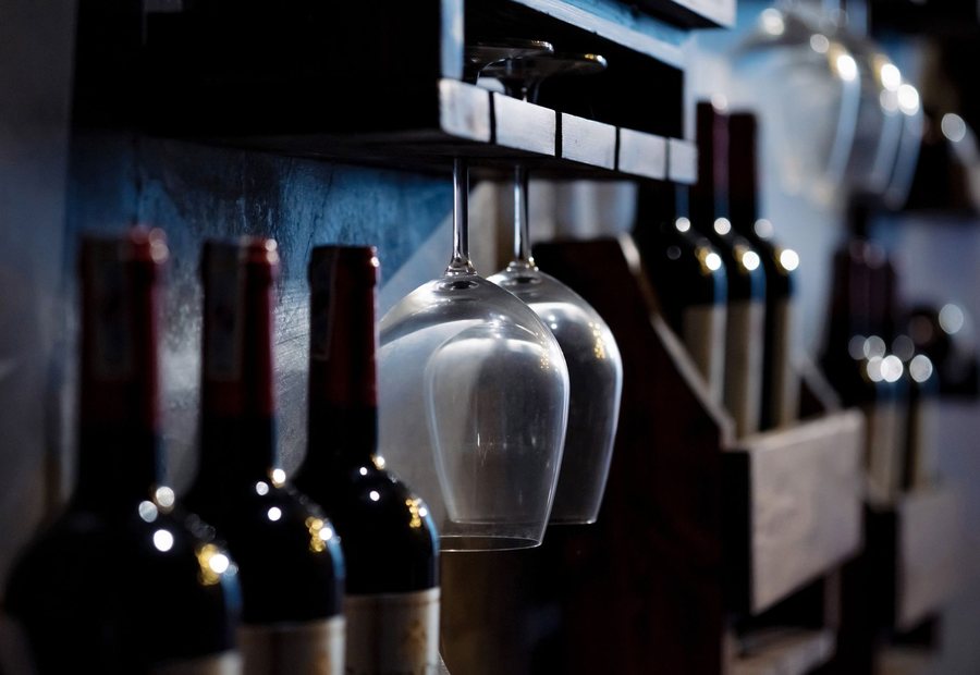 Wine cellar with bottle racks