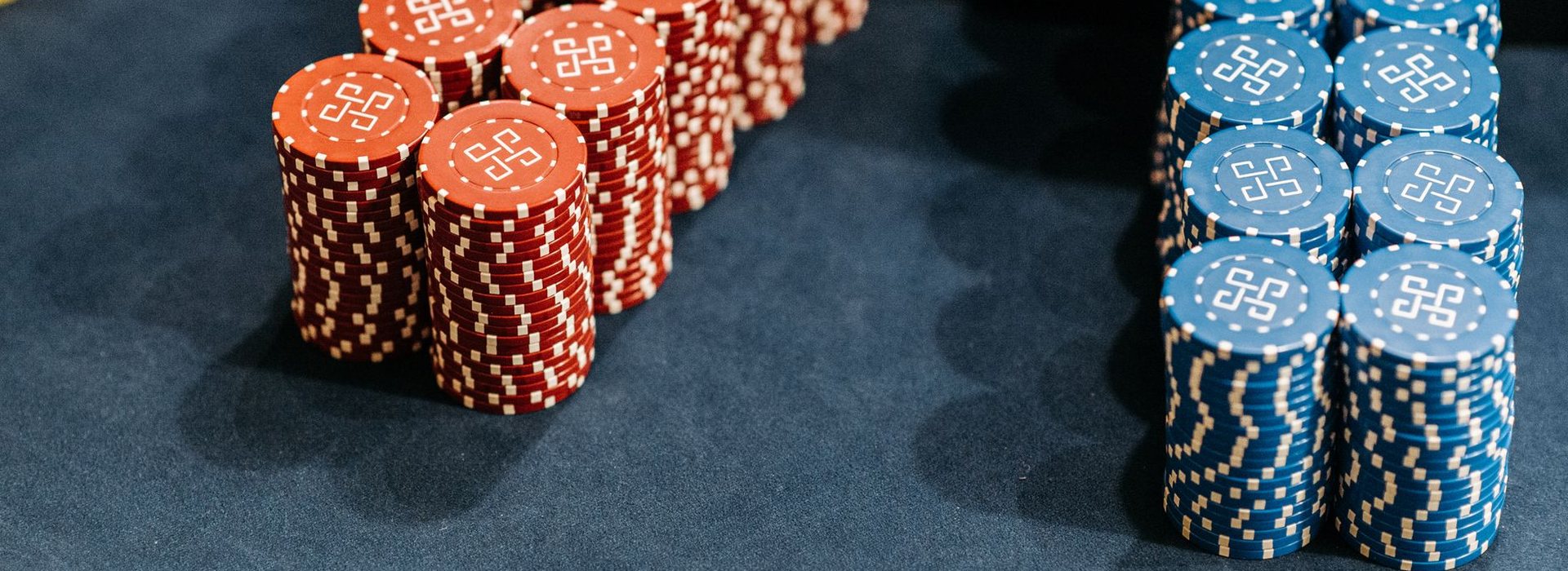 Stacks of chips on the felt in the Horizon Room