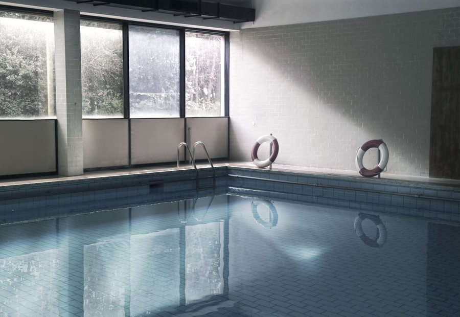 Indoor swimming pool with still water